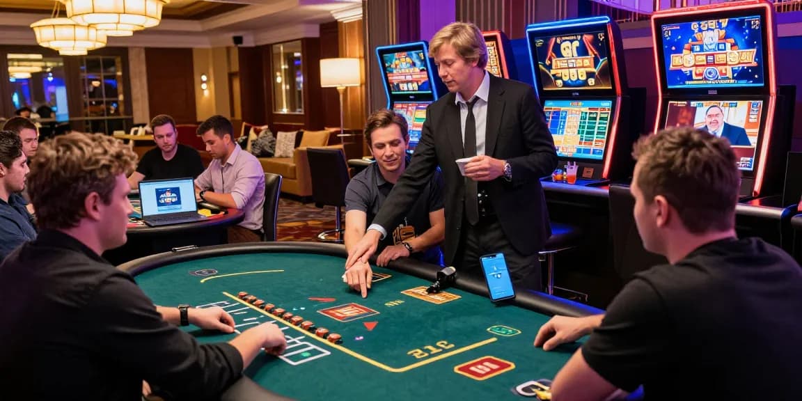 Engaged players at Lemacau Login enjoying vibrant casino games in a lively online gaming environment.