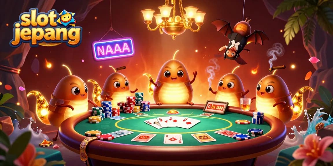Play engaging slot jepang with exciting visuals in a vibrant 3D casino illustration.