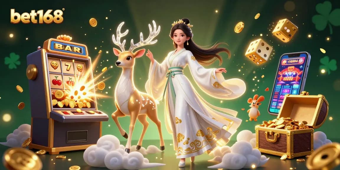 Engage with bet168’s thrilling casino atmosphere featuring rich 3D art of games and fortune.