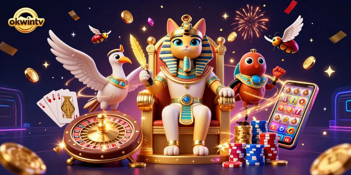 Engage with the thrilling experience of okwintv featuring vibrant, captivating casino elements and characters.