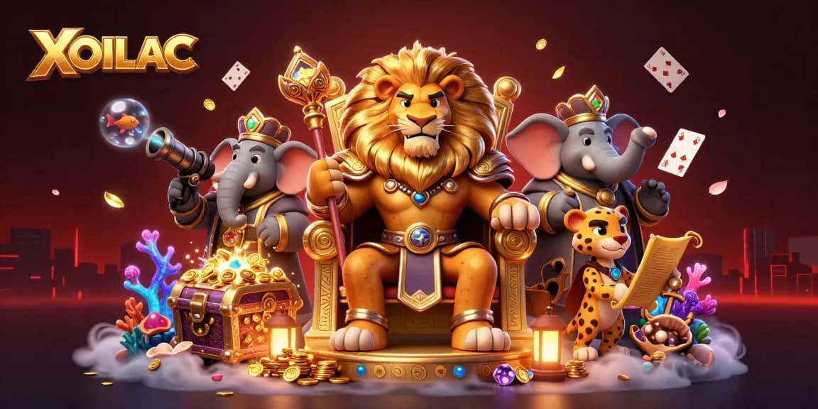 XOILAC offers thrilling gambling experiences, showcasing an energetic scene with characters and captivating elements.