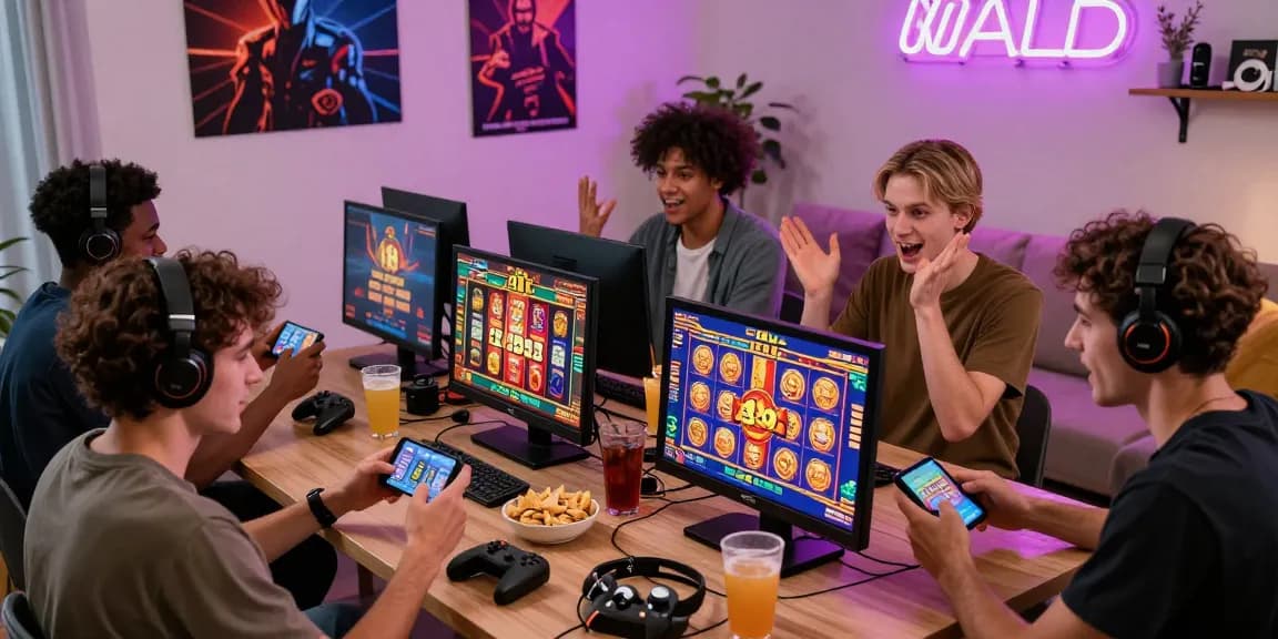 Exciting online gaming atmosphere showcasing users enjoying deposit pulsa tanpa potongan slot games together in a cozy setting.