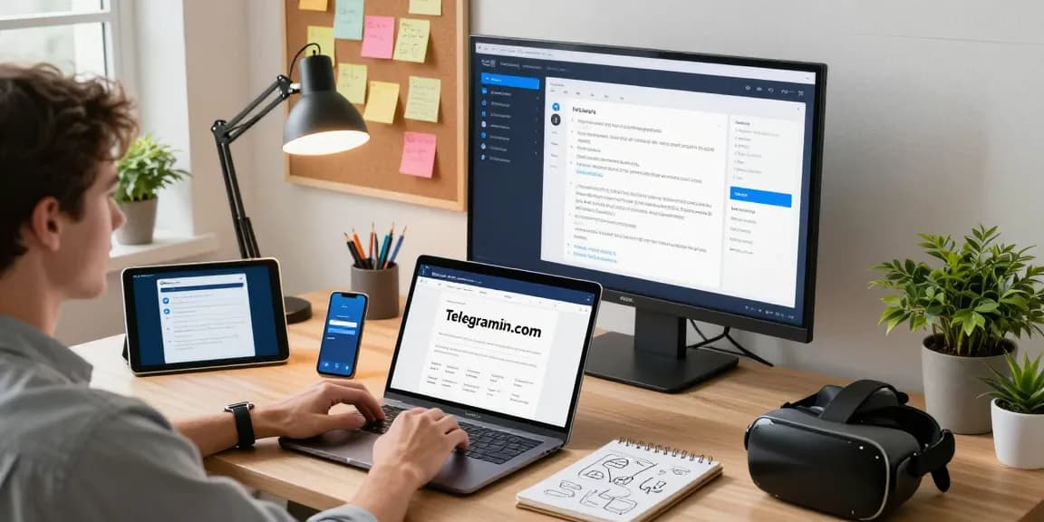 Interactive digital workspace on telegraimin.com showcasing innovative tech solutions and engaging user experience.