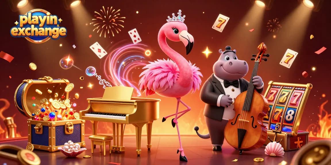 Join the excitement at playinexchange with vibrant casino characters and thrilling gaming elements.