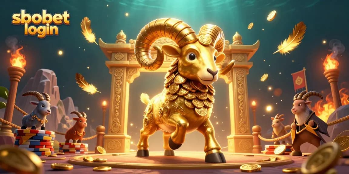 Engage in exhilarating sbobet login sports betting action amidst golden elements and dynamic characters.