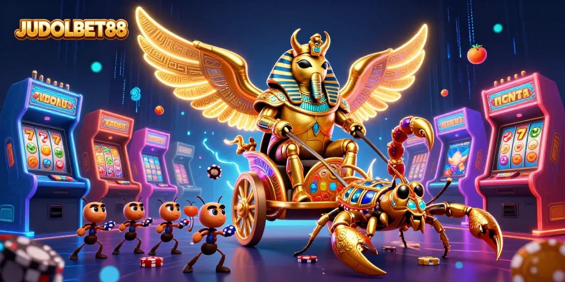 Experience thrilling gameplay at JUDOLBET88 with a vivid 3D representation of slots and jackpots.