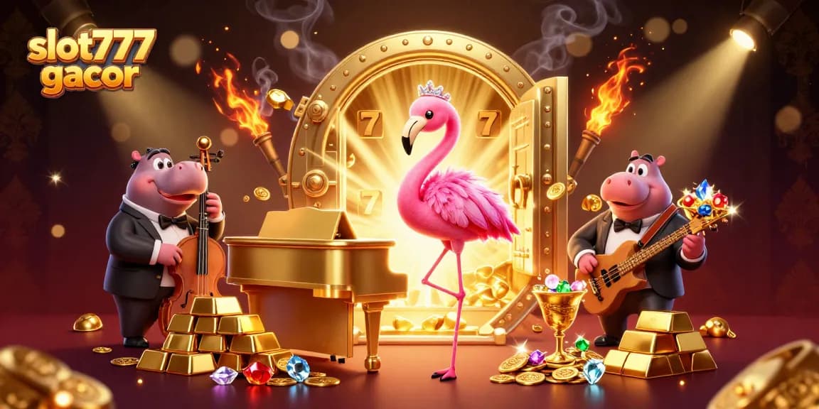 Slot777 gacor memperlihatkan pengalaman bermain yang kaya dengan karakter kasino dalam ilustrasi 3D menarik.