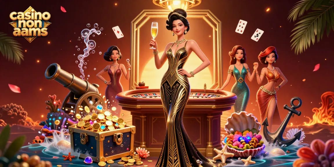 Interagisci con i casinò non AAMS attraverso un'illustrazione 3D lussuosa che mostra glamour ed eccitazione.