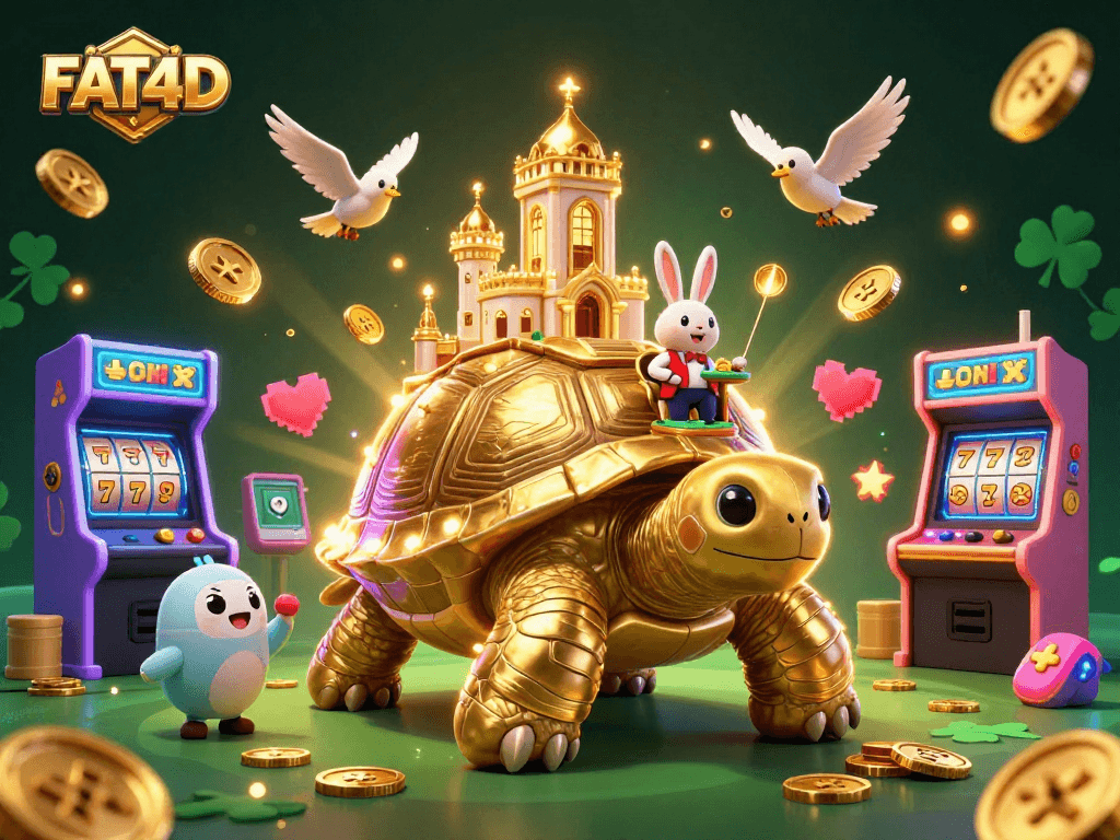 Experience thrilling gameplay with FAT4D as golden birds and a rabbit dealer add excitement to the casino experience.