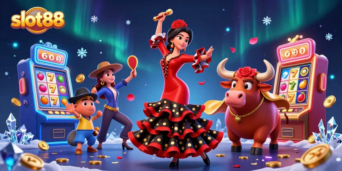 Spin the slot88 reels with vibrant 3D graphics showcasing colorful symbols and lucky charms.