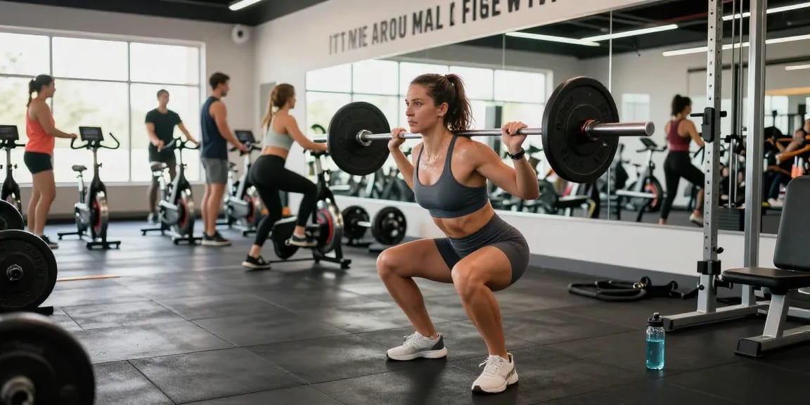 Driada Shop products showcased in a vibrant gym fitness scene demonstrating high performance and energy.
