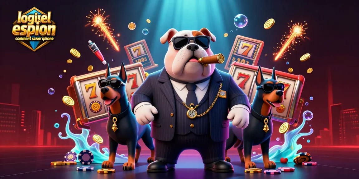 Détectez logiciel espion comment savoir iphone avec cette illustration dynamique de casino, pleine de couleurs et d'action.