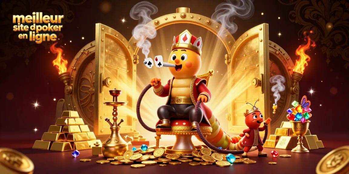 Découvrez le meilleur site de poker en ligne avec une illustration captivante de jeux fascinants et de richesses.