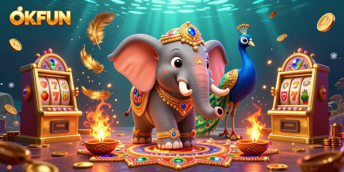 Engage in thrilling gameplay at OKFUN with colorful slots and dynamic casino elements.