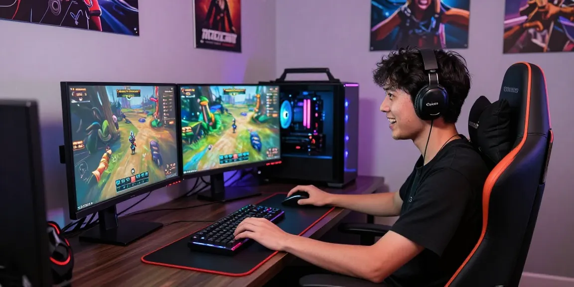 Engaged player experiencing pakde4d in a modern gaming setup with vibrant displays and immersive atmosphere.