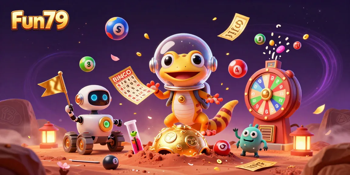 Fun79 showcases thrilling gaming action with vibrant casino elements and animated characters in a captivating scene.