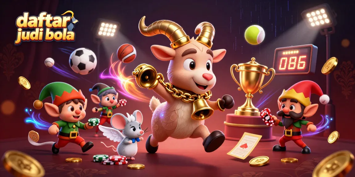 Engage in thrilling daftar judi bola action with festive characters in a captivating casino scene.