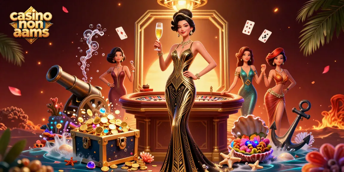 Interagisci con i casinò non AAMS attraverso un'illustrazione 3D lussuosa che mostra glamour ed eccitazione.