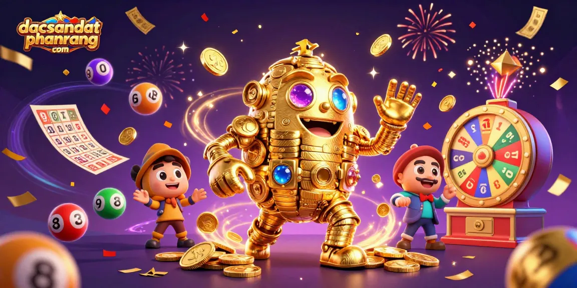Experience exciting gaming adventures at dacsandatphanrang com with a vibrant 3D casino illustration full of action.