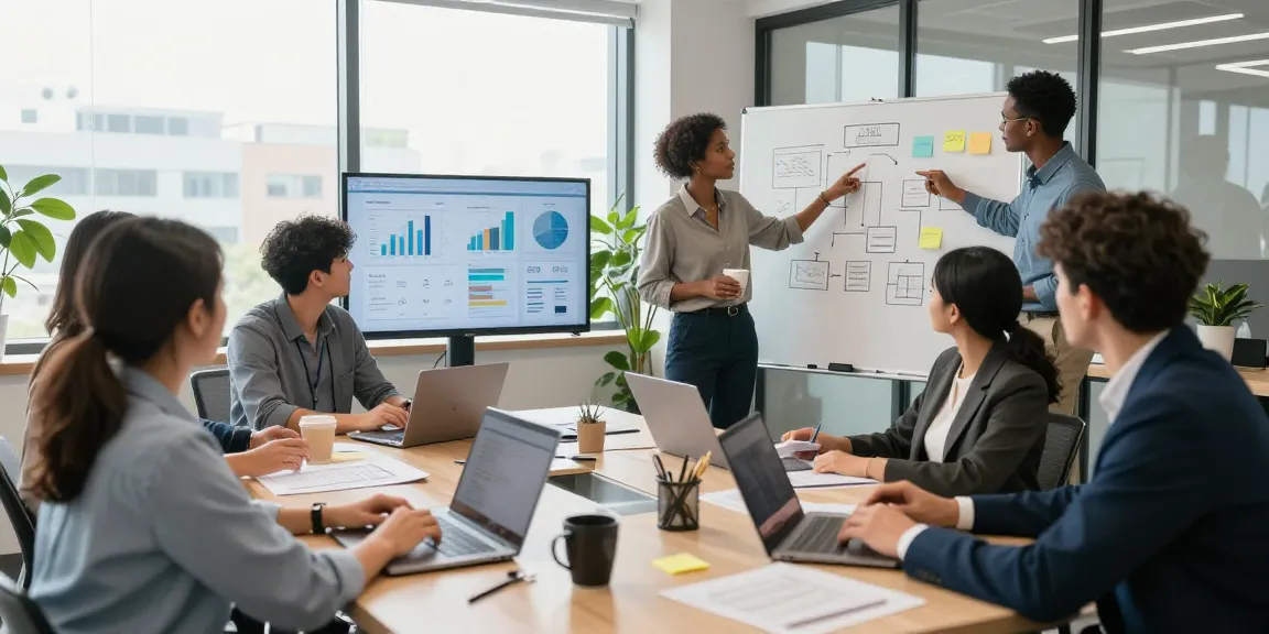Homge page links for boost: Diverse professionals collaborating in a modern office