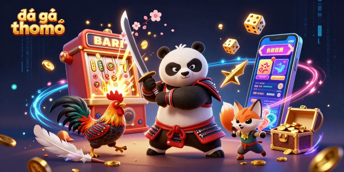 Experience intense đá gà thomo action with vibrant 3D characters and casino elements in a dynamic scene.