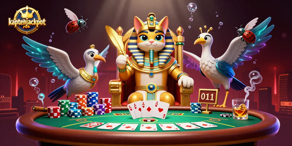 Experience the thrill of kaptenjackpot with this vibrant illustration of a casino scene.