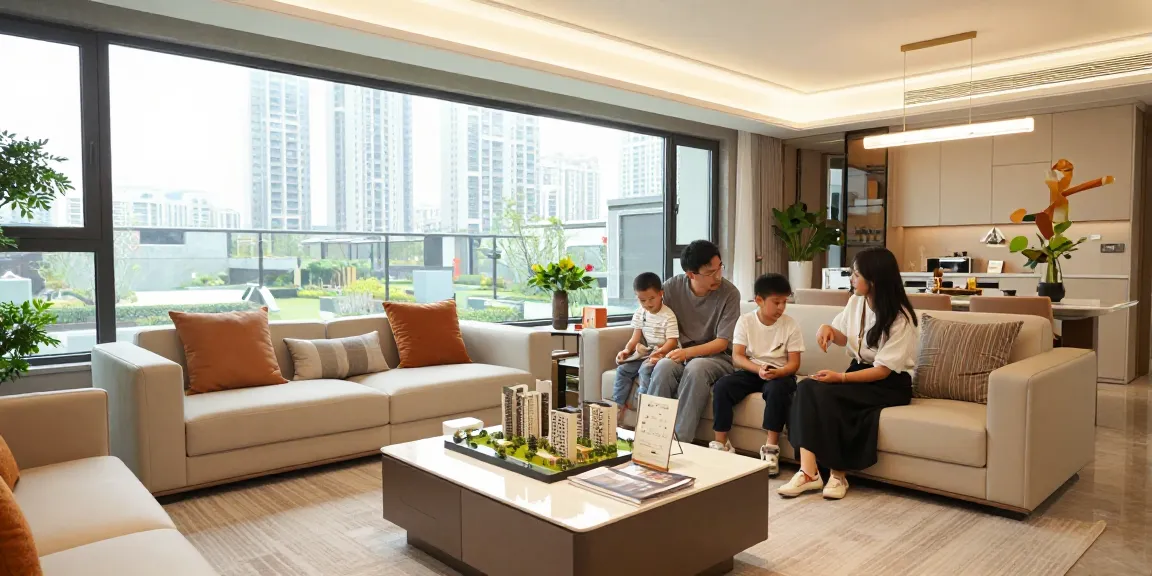 Dover Residences Showflat showcasing a modern living space with panoramic views, perfect for family living.