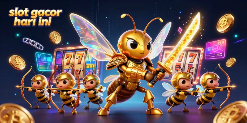 Visualisasi permainan slot gacor hari ini dengan karakter menarik dan simbol keberuntungan