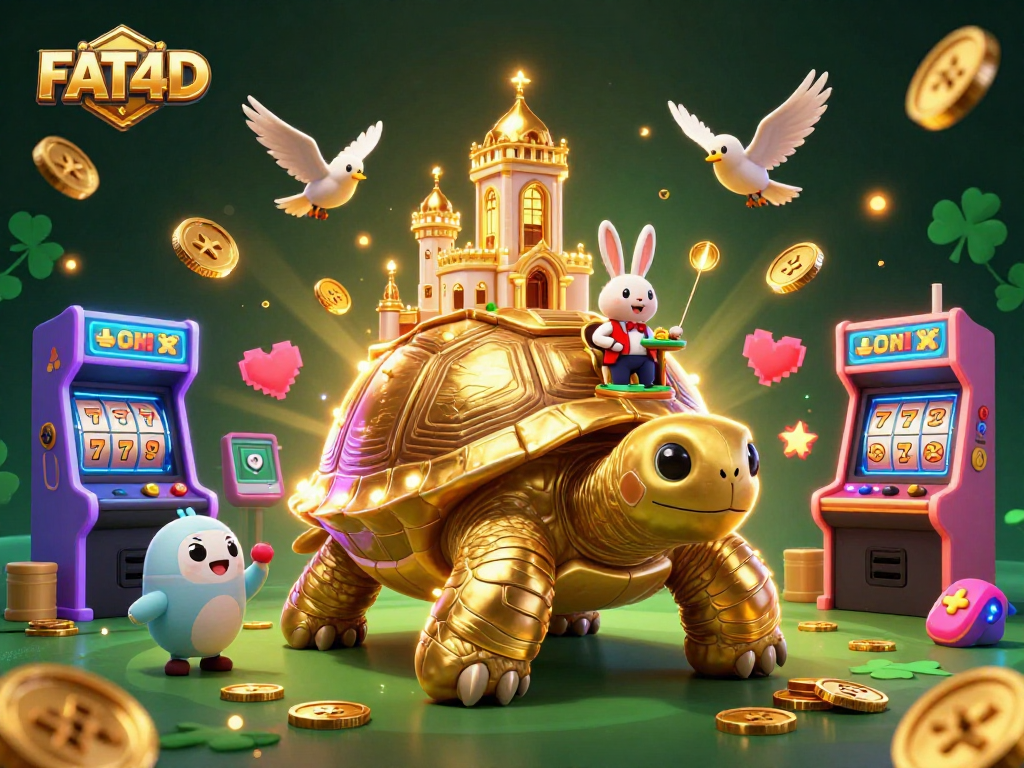 Experience thrilling gameplay with FAT4D as golden birds and a rabbit dealer add excitement to the casino experience.