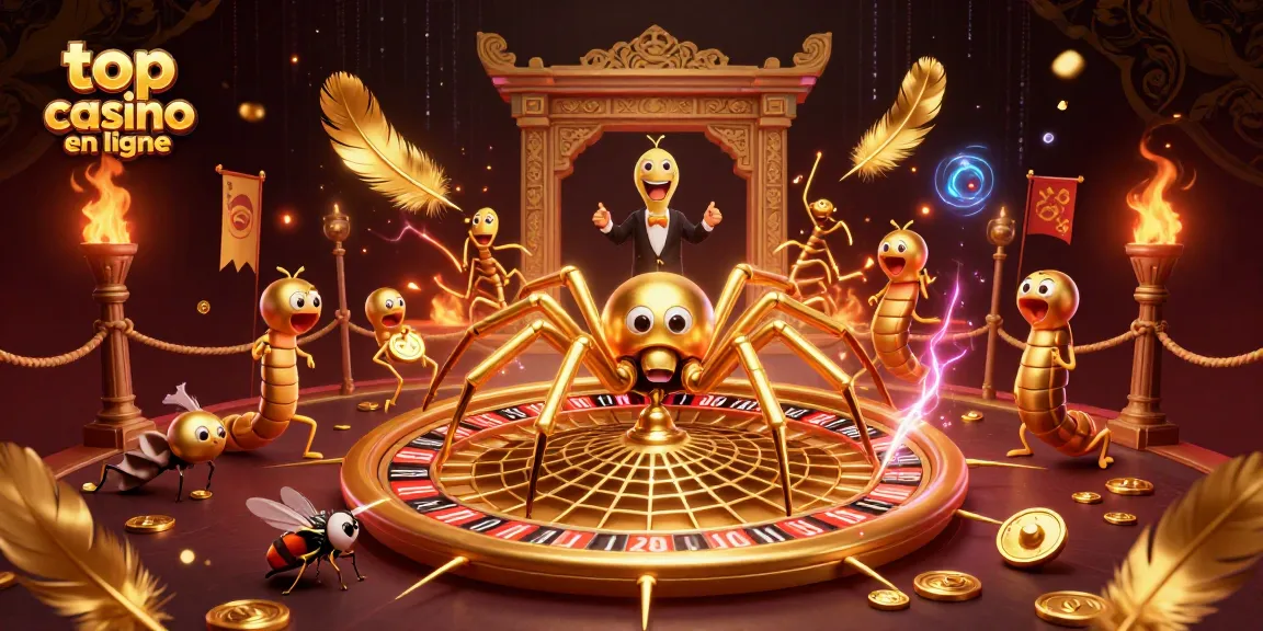 Top casino en ligne : découvrir un univers de jeux captivants avec une araignée dorée et un croupier centipède.