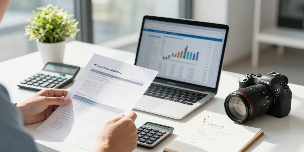 Merchant cash advance UK financial planning in a bright office setting with documents and a laptop.