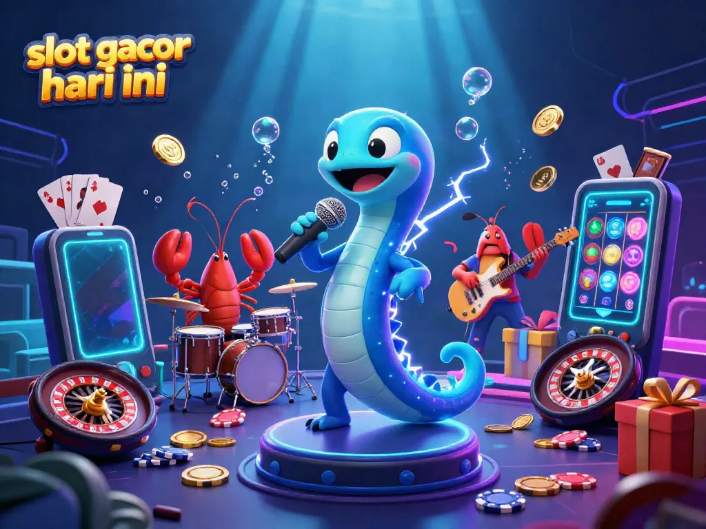 Slot gacor hari ini dengan penghibur laut yang energetik di atas panggung kasino bawah air.