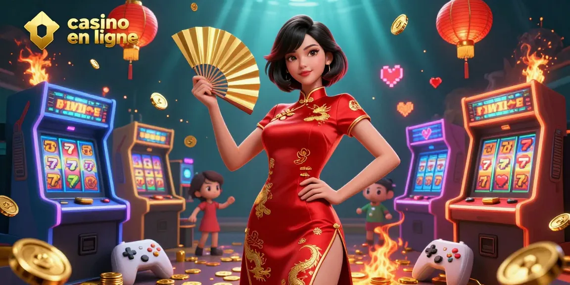 Vivez l'excitation des casinos en ligne avec un gameplay dynamique et des visuels éblouissants dans cette illustration 3D.