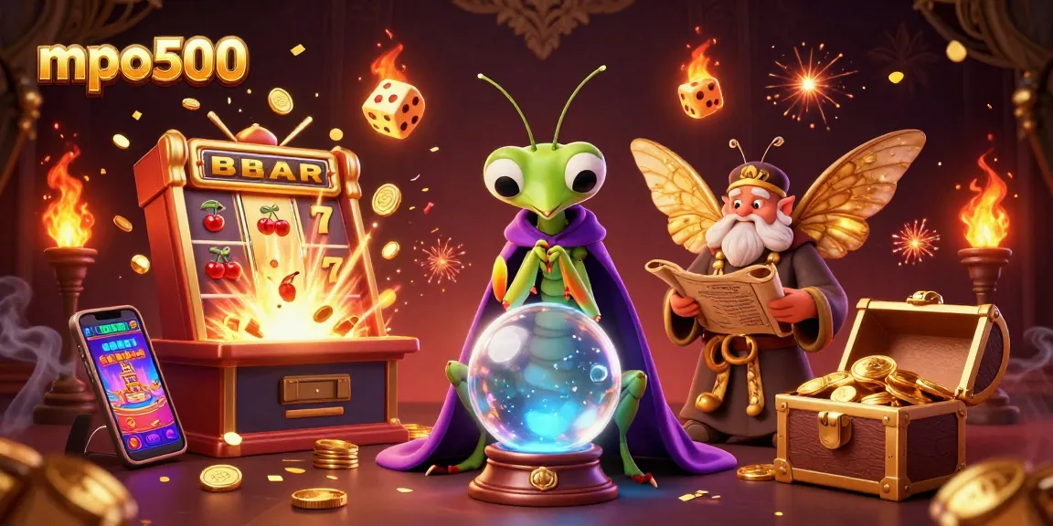 Spin jackpots with mpo500 in a vibrant, dynamic casino scene featuring colorful elements.