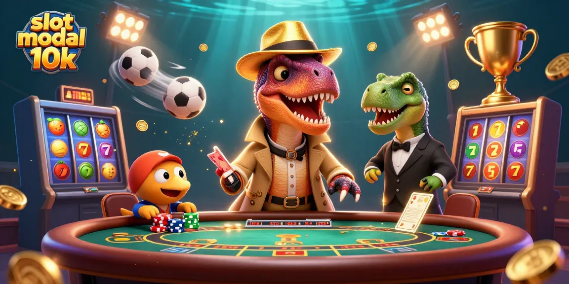 Experience the excitement of slot modal 10k with vibrant characters and dynamic casino elements in a rich 3D illustration.