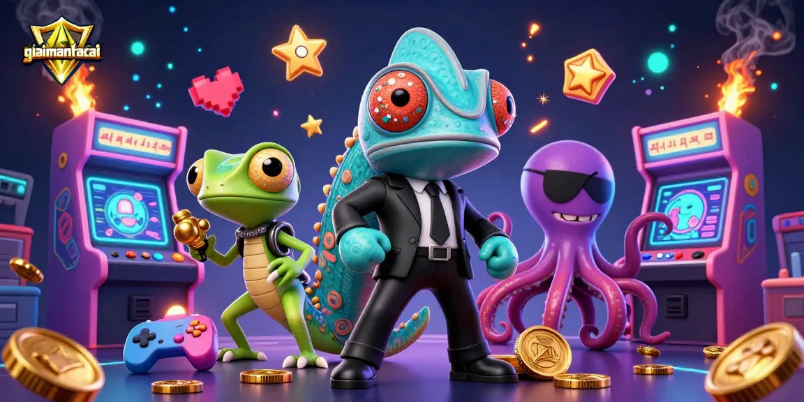 Experience exciting gaming with giaimanhacai’s expert analysis in a vibrant casino-themed scene.