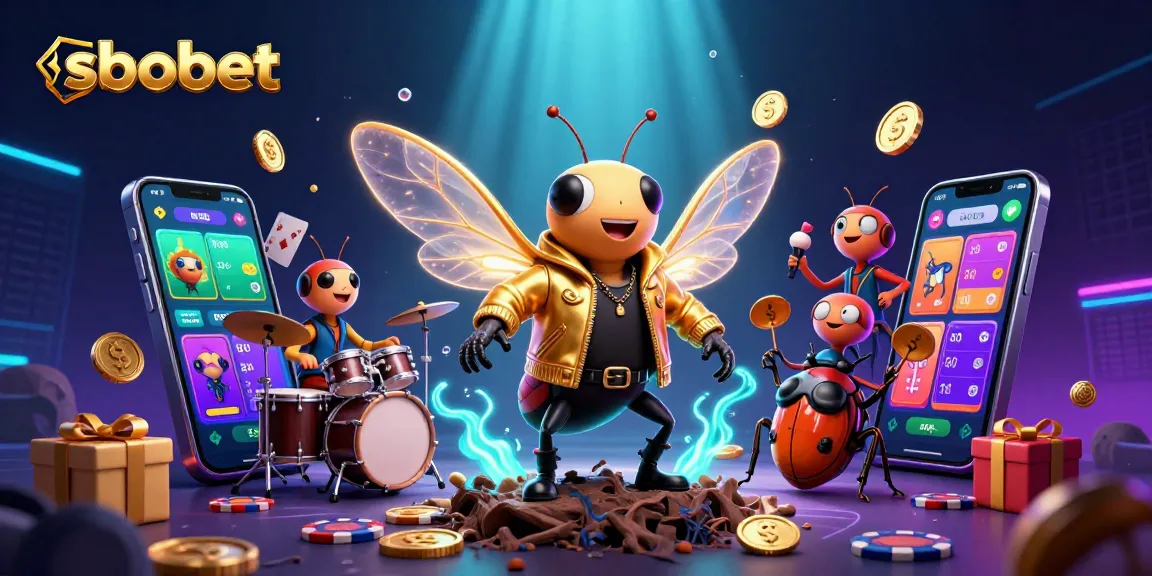 SBOBET sports betting scene with animated characters enjoying gambling action and winning odds