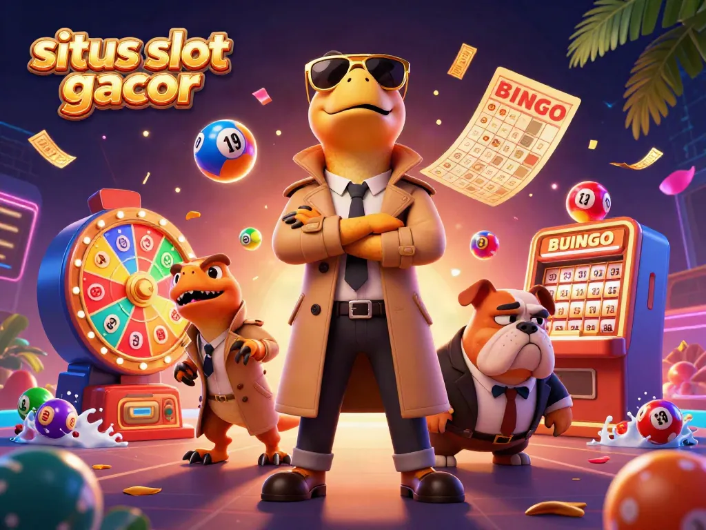 Engaging scene of three raptors in disguise entering a VIP casino, labeled situs slot gacor with rich gambling elements.