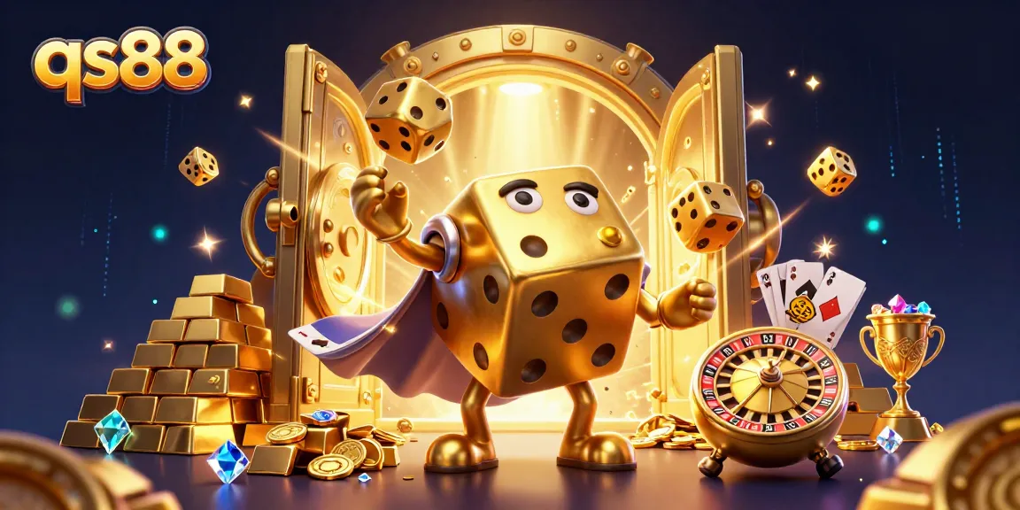 qs88 players enjoy thrilling 3D casino adventure with golden dice and treasure elements