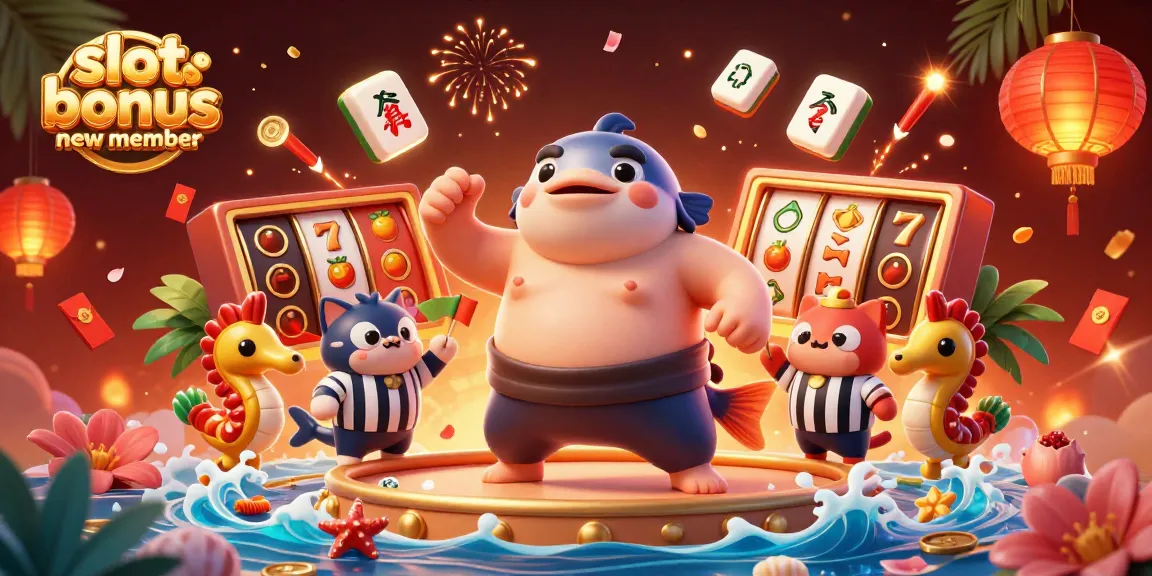 Experience the thrill of slot bonus new member promotions with vibrant casino scenes and rewards.