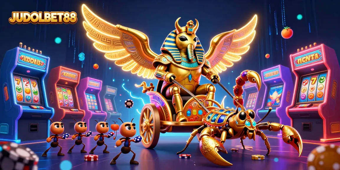 Experience thrilling gameplay at JUDOLBET88 with a vivid 3D representation of slots and jackpots.