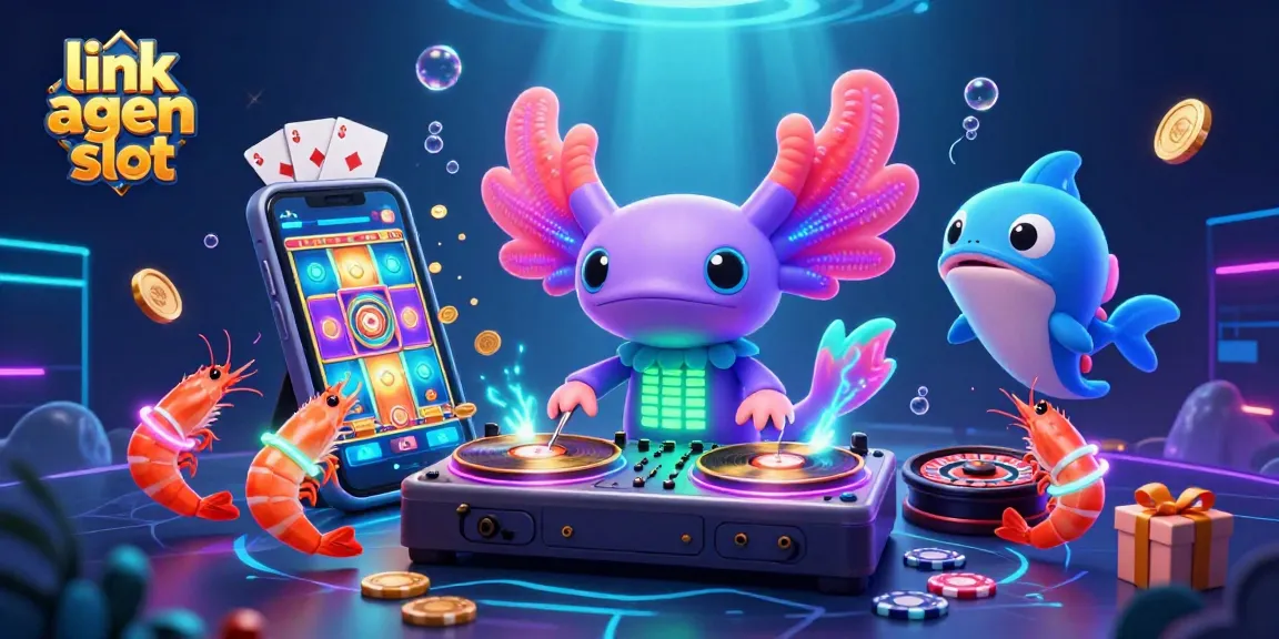 Spin the reels with link agen slot in a vibrant underwater DJ party featuring engaging game elements.