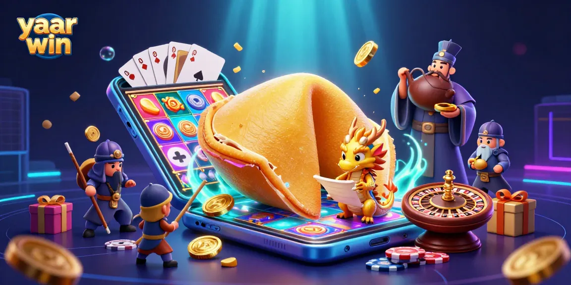 Play exciting games at yaar win with a vibrant casino-themed 3D digital illustration.