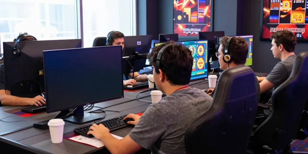 Exciting gaming scene showcasing server Thailand online slot players engaged in vibrant gameplay.