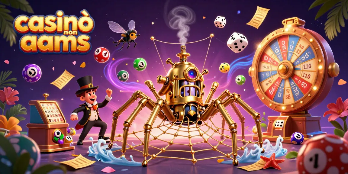 Cattura l'emozione nei casinò non AAMS con una scena vivace di giochi e premi brillanti.