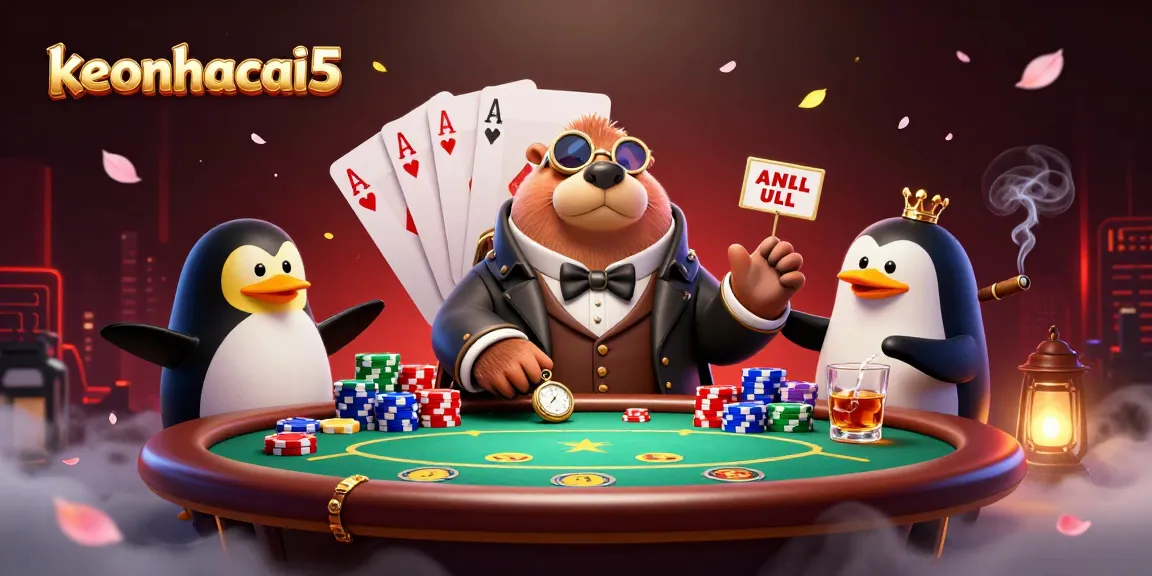 keonhacai5 showcases a jolly walrus and friends at an underwater poker game.