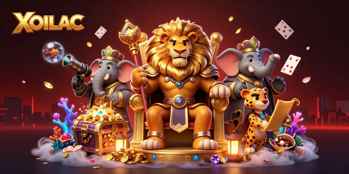 XOILAC offers thrilling gambling experiences, showcasing an energetic scene with characters and captivating elements.