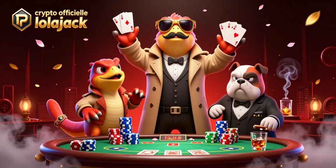 Experience thrilling gameplay at crypto officielle lolajack with raptors in a trench coat entering a casino.