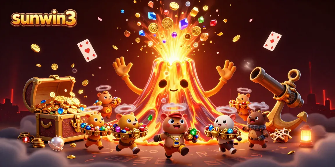 Experience thrilling wins at sunwin3 as treasure erupts from a golden volcano in a vibrant casino adventure.