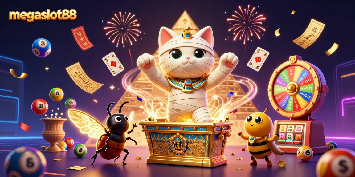 Experience megaslot88 with exciting symbols, vibrant casino elements, and a magical atmosphere.
